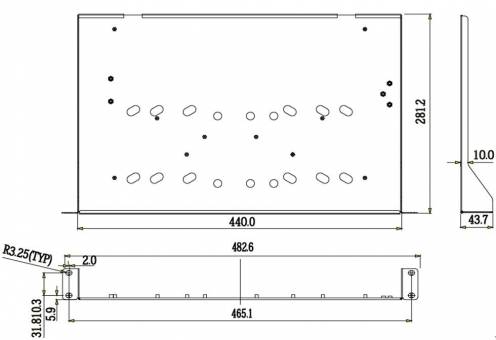 Dahua - PFH101 - Zubehör - Halterung, - 19 Zoll Einbaumaß - Material: SPCC Stahl - Passend für 1U, Mini 1U und Compact