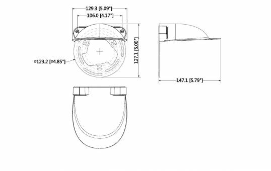 Dahua - PFA200W - Zubehör - Wandhalterung, - Material: Aluminium & SGCC - Regenschutz für Domekameras - Elegantes Desig