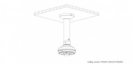 Dahua - PFA105 - Zubehör - Aufhängeadapter, - Material: Aluminium - Gewicht: 0,26kg - Geeignet für Fisheye Kamera IPC-E