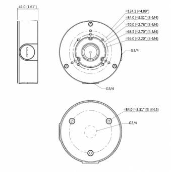 Dahua - PFA130-E-Black - Zubehör - Anschlussdose, - Material: Aluminium - Gewicht: 0,35kg - Geeignet für Bullet Kamera