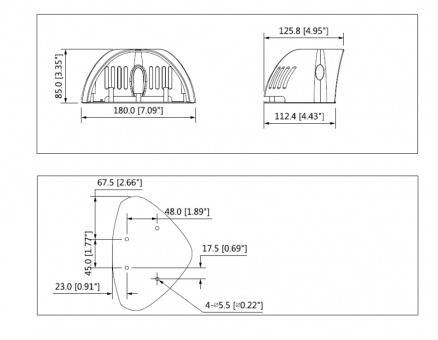 Dahua - PFA201W - Zubehör - Wandhalterung, - Material: SPCC & PC - Gewicht: 0,37kg - Abmessungen Durchmesser 180mm x 12