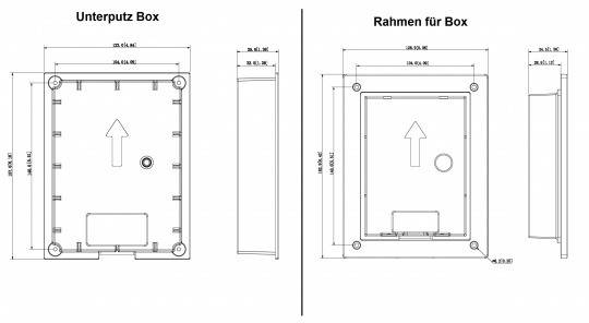 Dahua - VTM114 - Unterputz Box, - Unterputz Box für VTO2202F-P/-S2 - Material: Aluminium - Zwei Komponenten - Abmessung