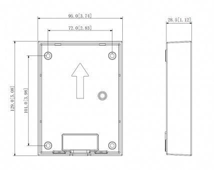 Dahua - VTM115 - Aufputz Box, - Aufputz Box für VTO2202F-P - Material: Aluminium - Abmessungen (HxBxT): 129mm x 95mm x