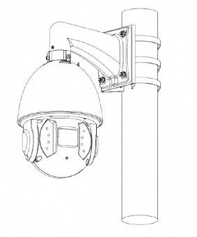 Dahua - PFA150-B - Zubehör - Masthalterung, - Material: SECC - Traglast: 10kg - Geeignet für Mastdurchmesser: 80 ~ 150m