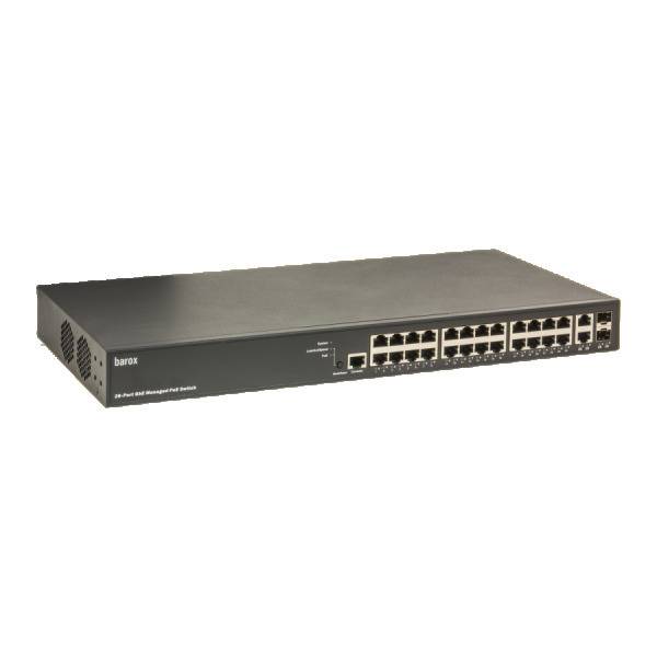 Switch RY-LGSP23-26/370 Barox, Switche für 19"- und Tischmontage mit Management, 26x10/100/1000TX, RJ45, 2x100/1000FX (