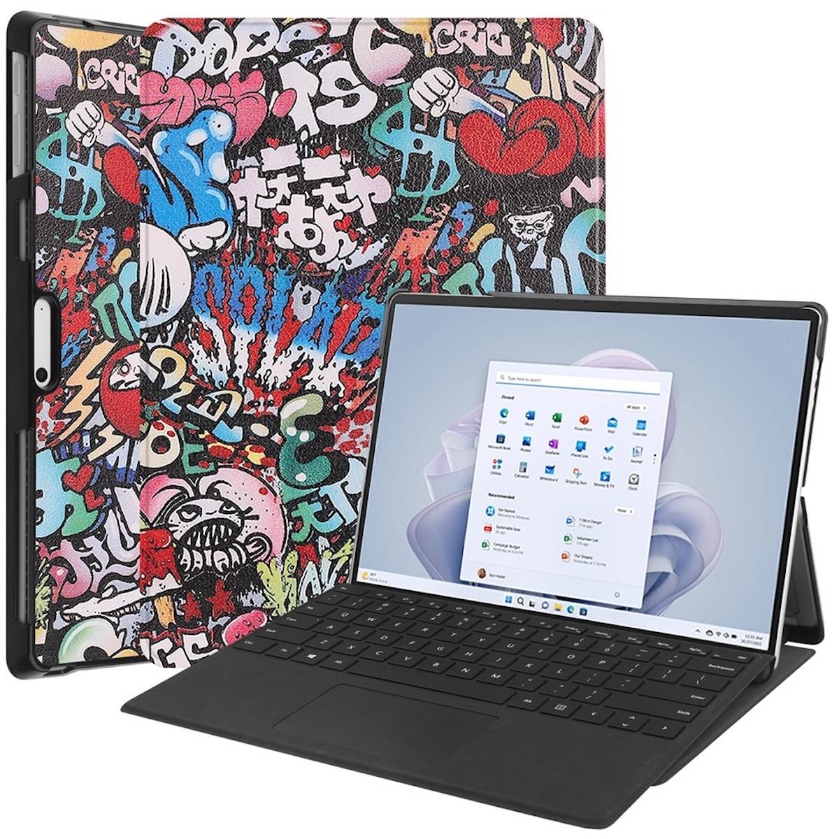 Für Microsoft Surface Pro 9 3folt Wake UP Smart Cover Tablet Tasche Etuis Hülle Case Schutz Motiv 1