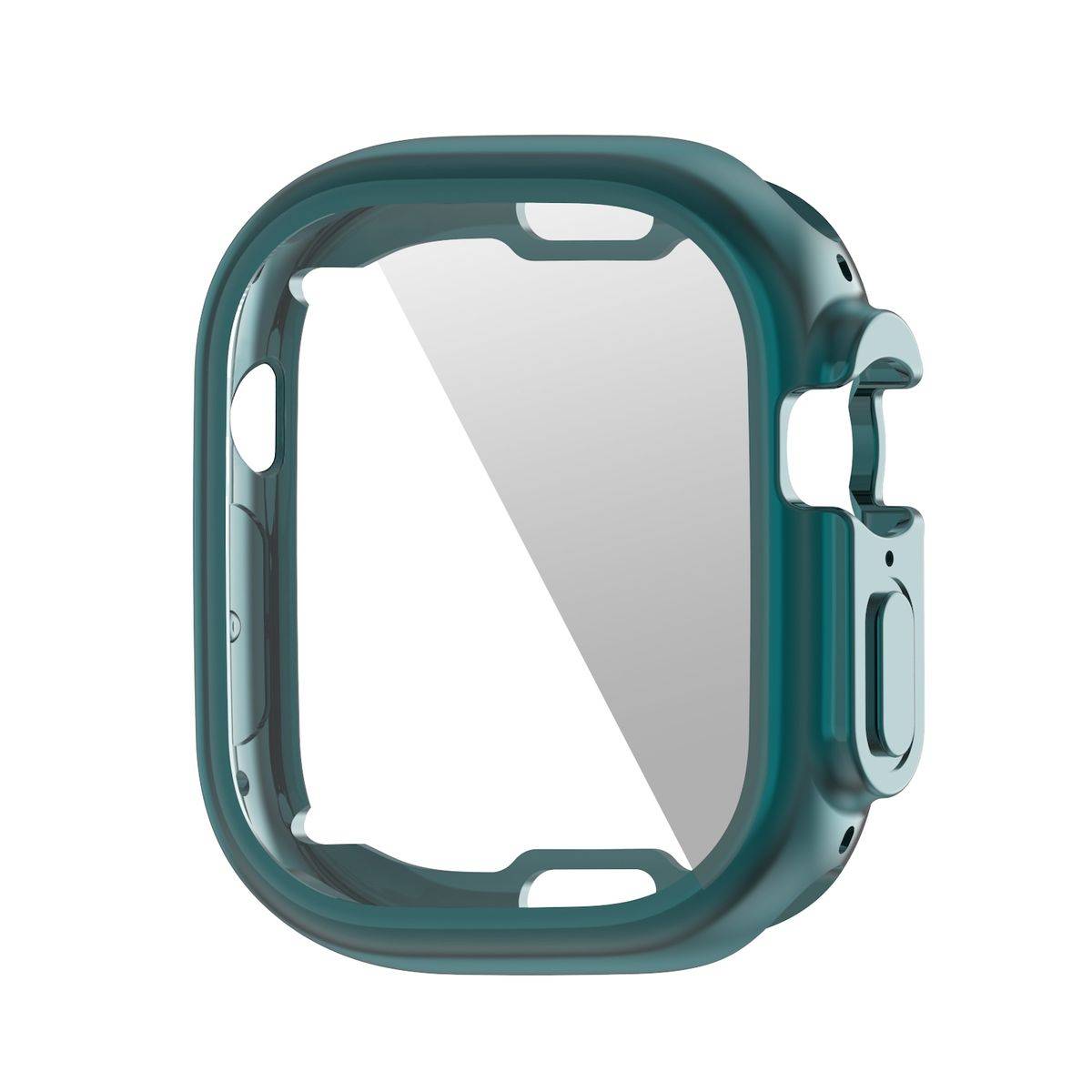 Für Apple Watch Ultra 1 + 2 49mm Shockproof Hülle TPU + PET Folie Cyan