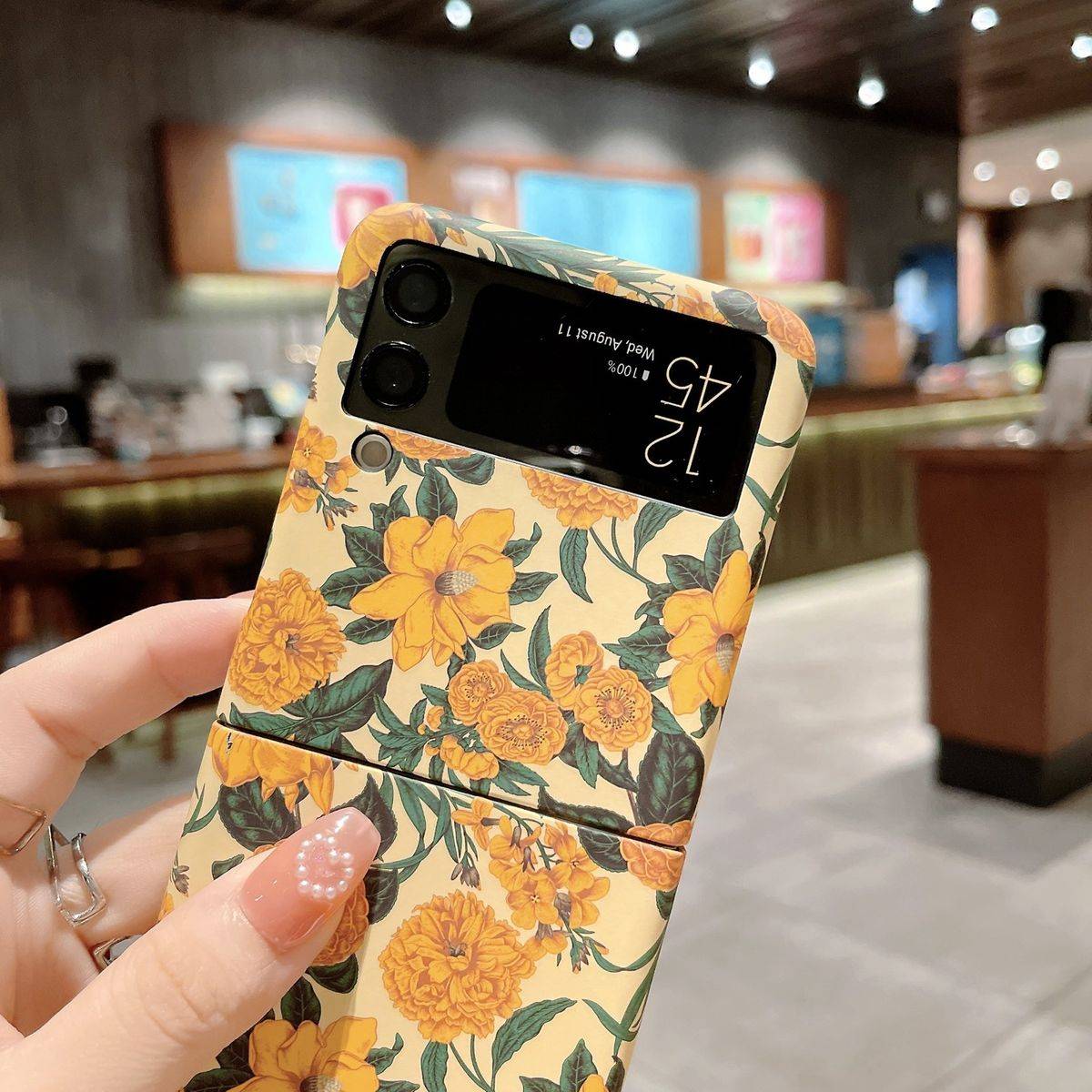 Für Samsung Galaxy Z Flip4 5G Design Kunststoff Handy Tasche Hülle Etuis Muster