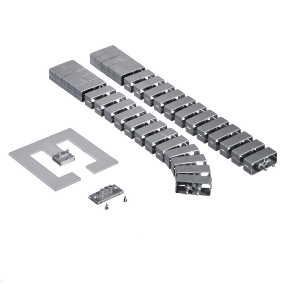 TecLines TKS003S Kabelschlange Set 75 cm mit Bodenplatte und Tischbefestigung, s...