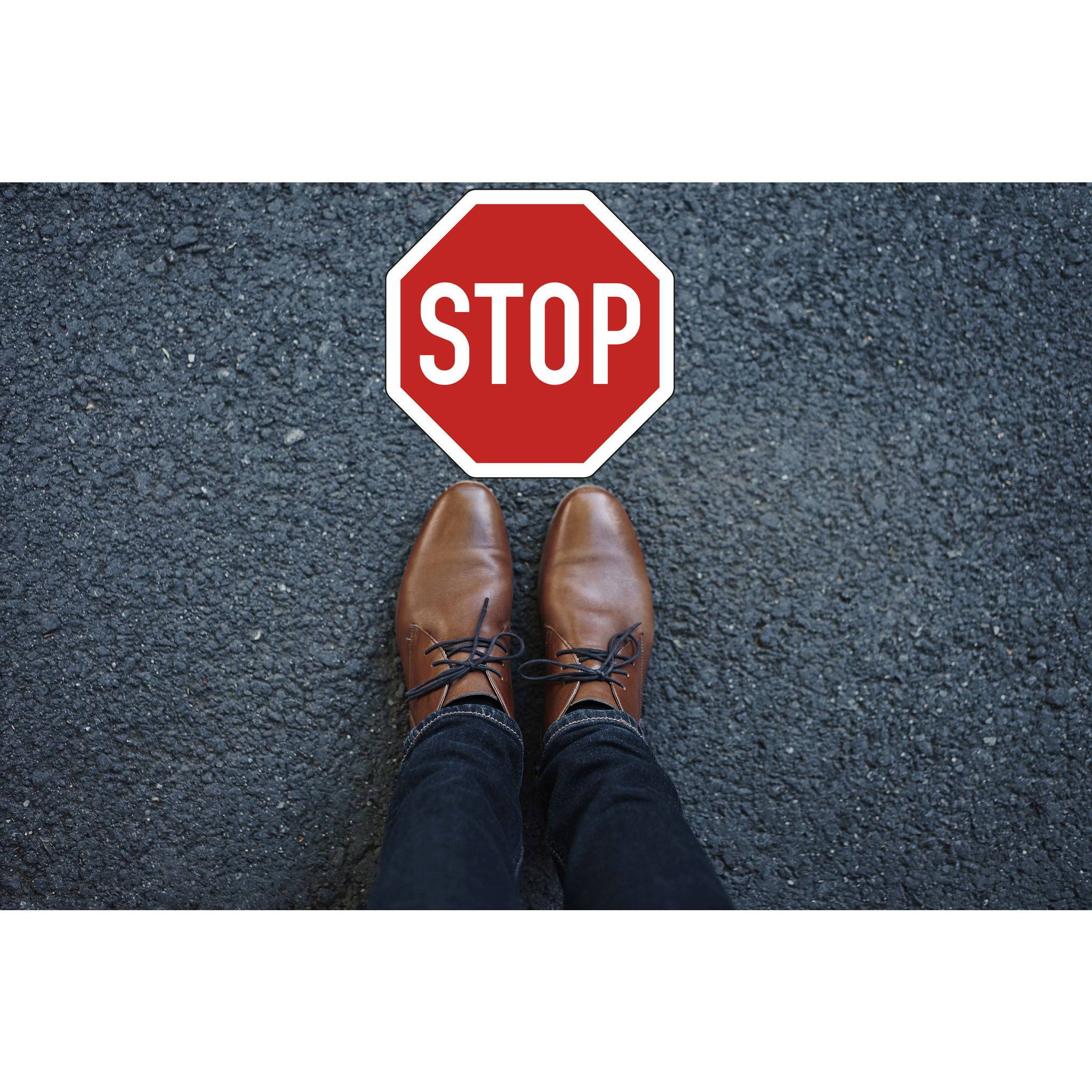 Exacompta Hinweisschild Stop PVC selbstklebend rutschfest 30 cm Rot 67010E