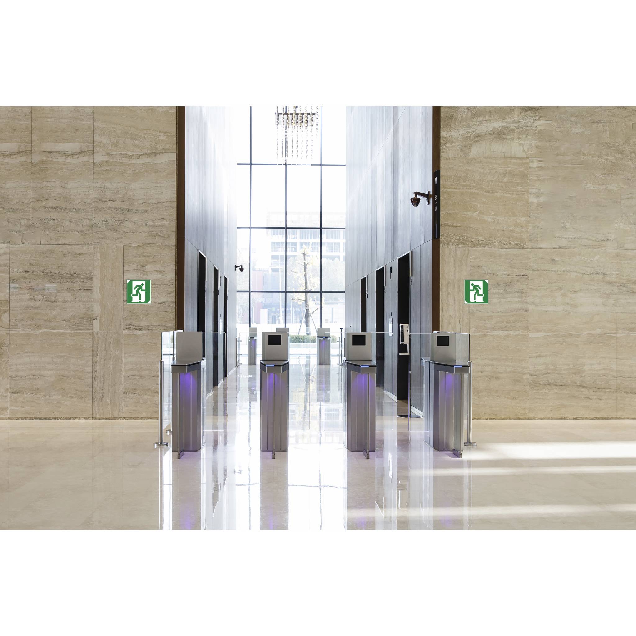 Exacompta Hinweisschild Evakuierung links PVC selbstklebend 20x20cm Grün 67002E