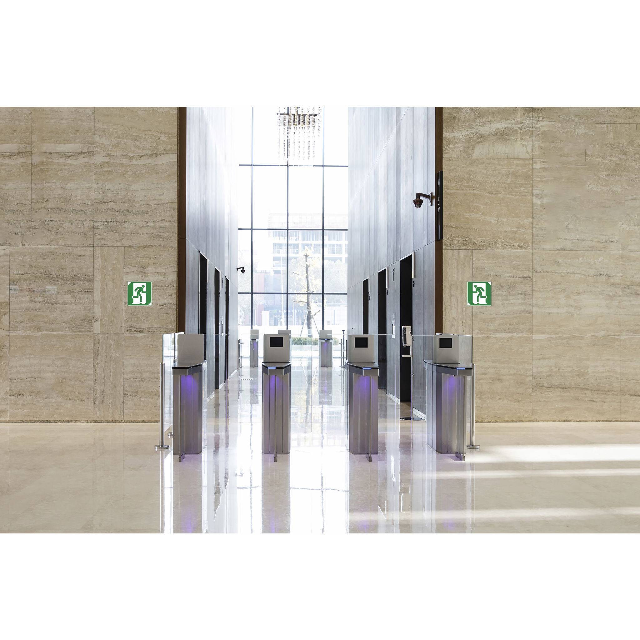 Exacompta Hinweisschild Evakuierung links PVC selbstklebend 20x20cm Grün 67002E