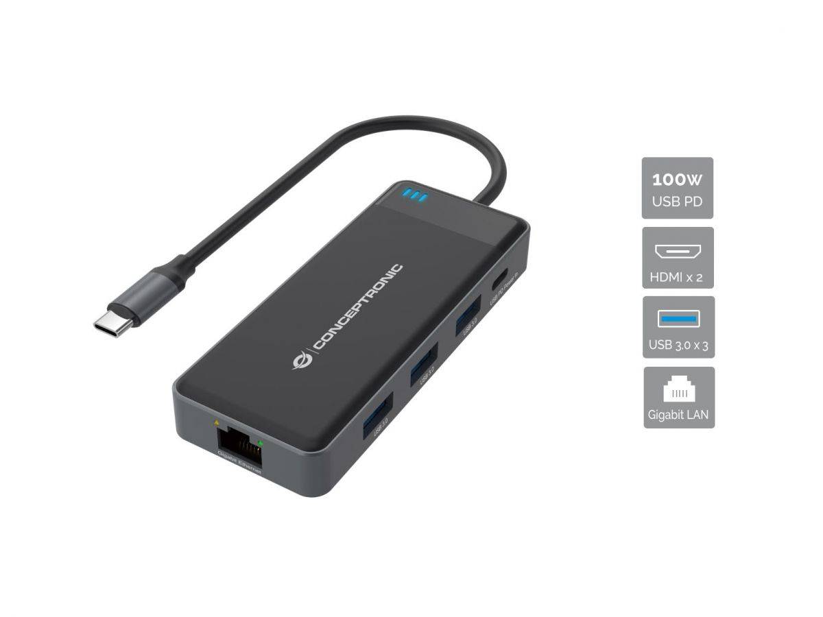 Conceptronic Dockingstation - USB-C - 2 x HDMI
