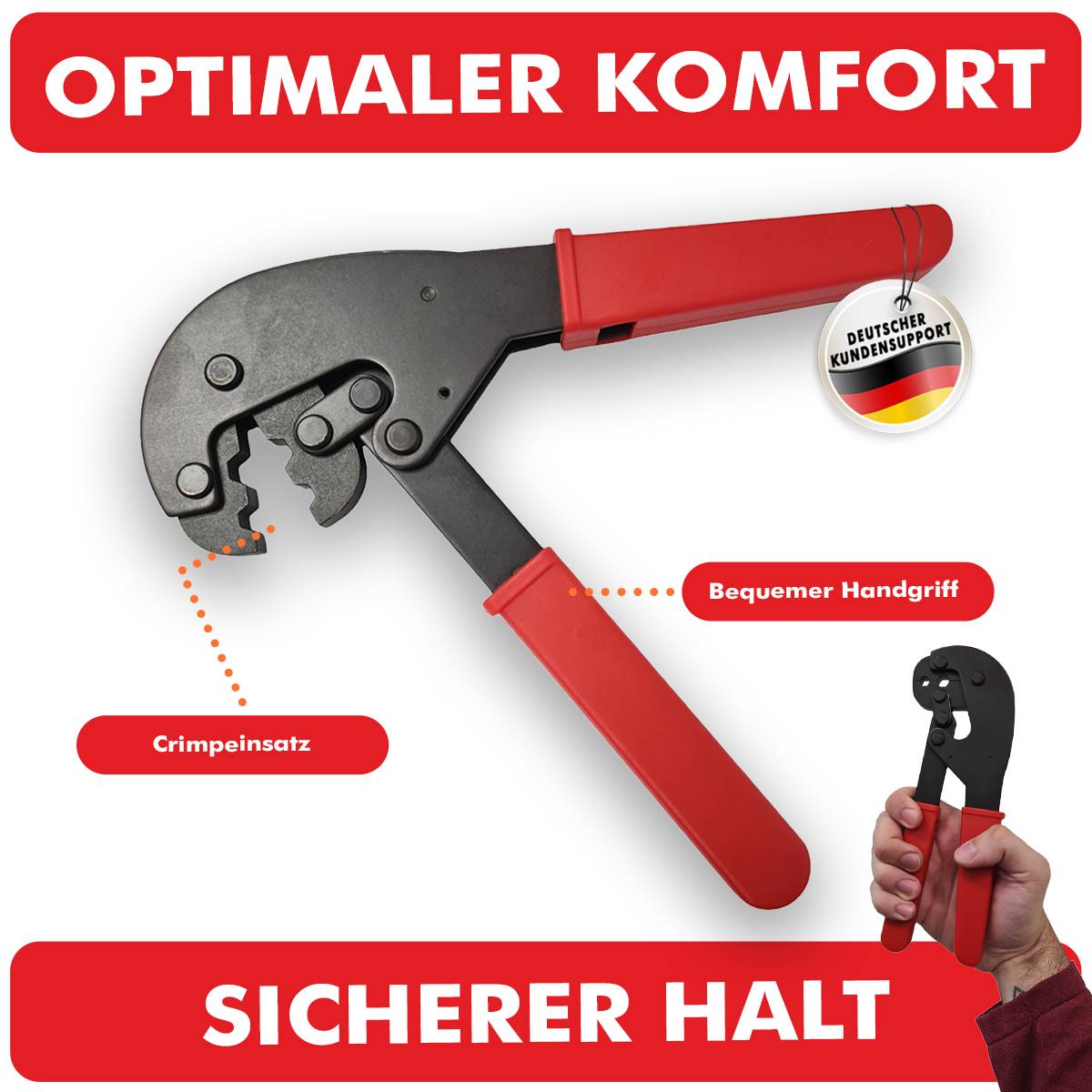 PremiumX PX-106C Crimpzange SAT Crimpwerkzeug für Antennen Koaxialkabel F-Stecker Presszange Crimping-Tool