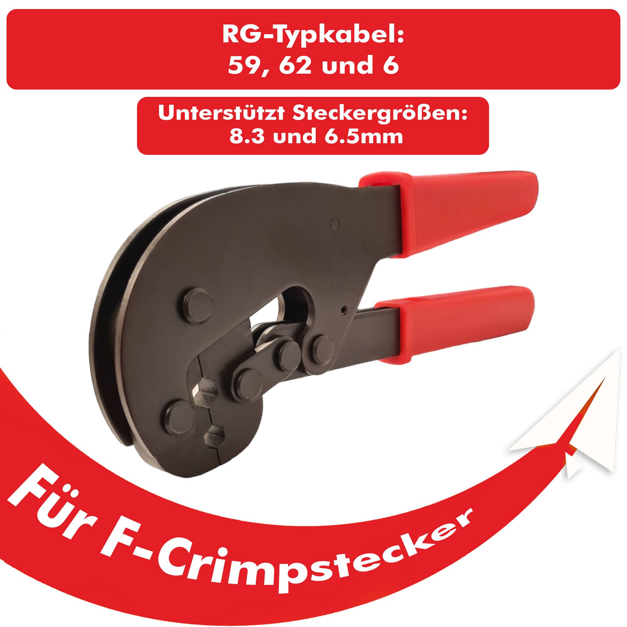 PremiumX PX-106C Crimpzange SAT Crimpwerkzeug für Antennen Koaxialkabel F-Stecker Presszange Crimping-Tool