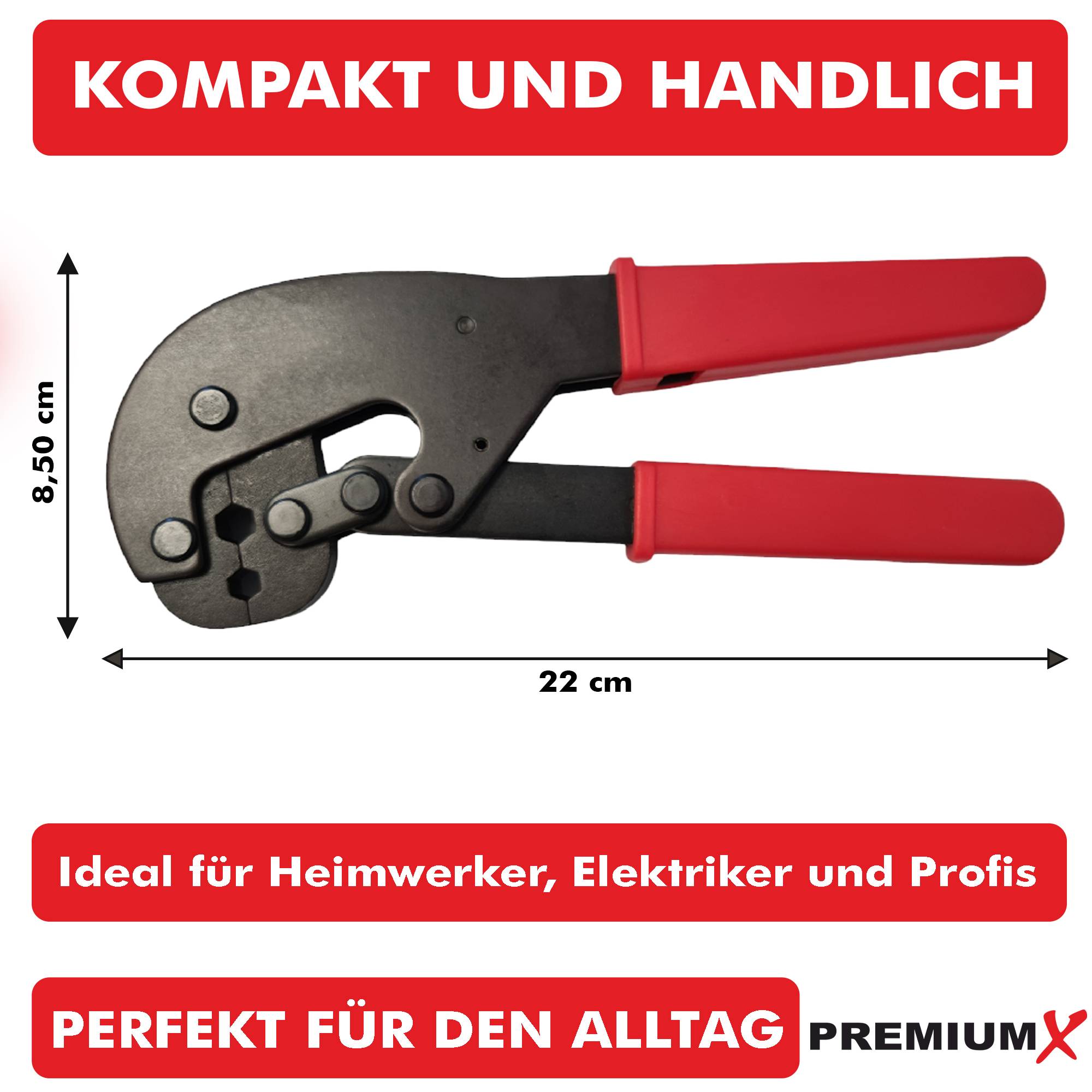 PremiumX PX-106C Crimpzange SAT Crimpwerkzeug für Antennen Koaxialkabel F-Stecker Presszange Crimping-Tool