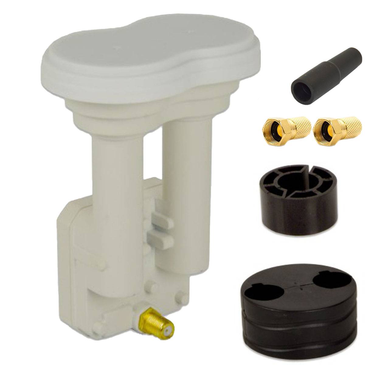 PremiumX Monoblock Single PXMB-3SW Weiß LNB 0,1dB HDTV FullHD für 80-85cm Schüssel 2x F-Stecker