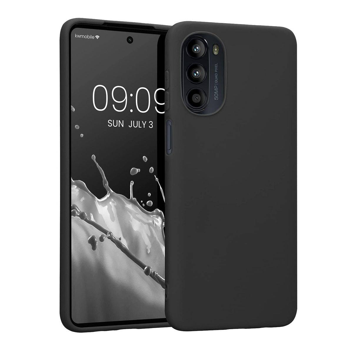 Für Motorola Moto G52 Silikoncase TPU Schutz Schwarz Handy Tasche Hülle Cover Etui Zubehör Neu