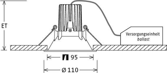 LTS Licht&Leuchten LED-Einbaustrahler VTRL 13.0540.25DALws