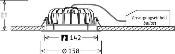 LTS Licht&Leuchten LED-Einbaudownlight VTFS 10.1030 silber