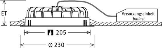 LTS Licht&Leuchten LED-Einbaudownlight VTFL 10.2540 silber