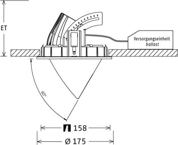 LTS Licht&Leuchten LED-Einbaustrahler CSARL 71.2040.15 ws