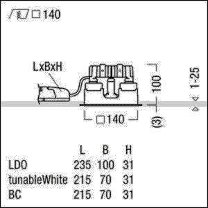 Zumtobel Group LED-Einbauleuchte P-INFQ140H #60818568