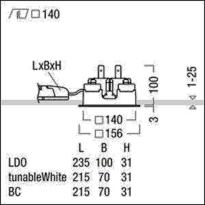 Zumtobel Group LED-Einbauleuchte P-INFQ140L #60818573