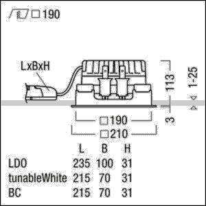 Zumtobel Group LED-Einbauleuchte P-INFQ190H #60818593