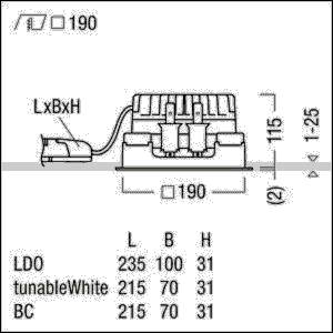 Zumtobel Group LED-Einbauleuchte P-INFQ190H #60818600
