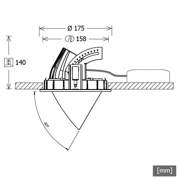 LTS Licht&Leuchten LED-Einbaustrahler CSARL 71.3040.50 sw