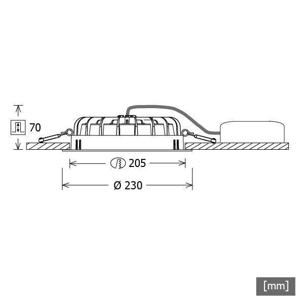 LTS Licht&Leuchten LED-Einbaudownlight VTFL 10.2540/DALI sw