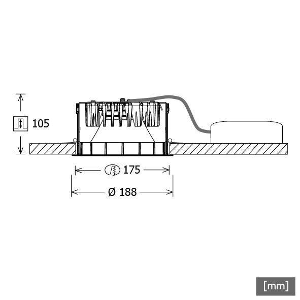 LTS Licht&Leuchten LED-Einbaudownlight FLIR 300.1040.01 sw