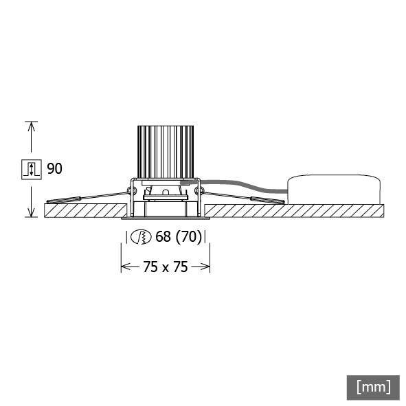 LTS Licht&Leuchten LED-Einbaudownlight FLIQ 100.1027.01D sw