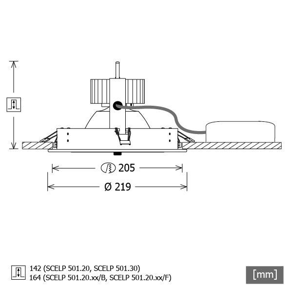 LTS Licht&Leuchten LED-Einbaustrahler SCELP501.3030.55D ws