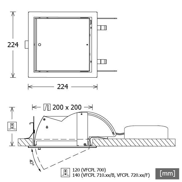 LTS Licht&Leuchten LED-Wallwasher VFCPL 710.20/B sw