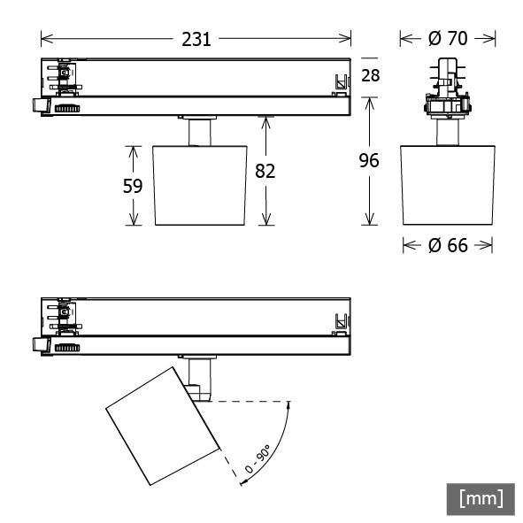 LTS Licht&Leuchten LED-Stromschienenstrahler ORYO-T 101.940.45 ws