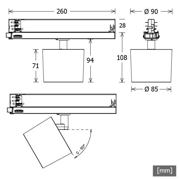 LTS Licht&Leuchten LED-Stromschienenstrahler ORYOT203930.15DALIsw