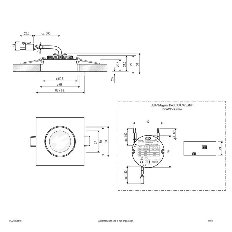 EVN Lichttechnik LED-Deckenleuchte PC24D91540