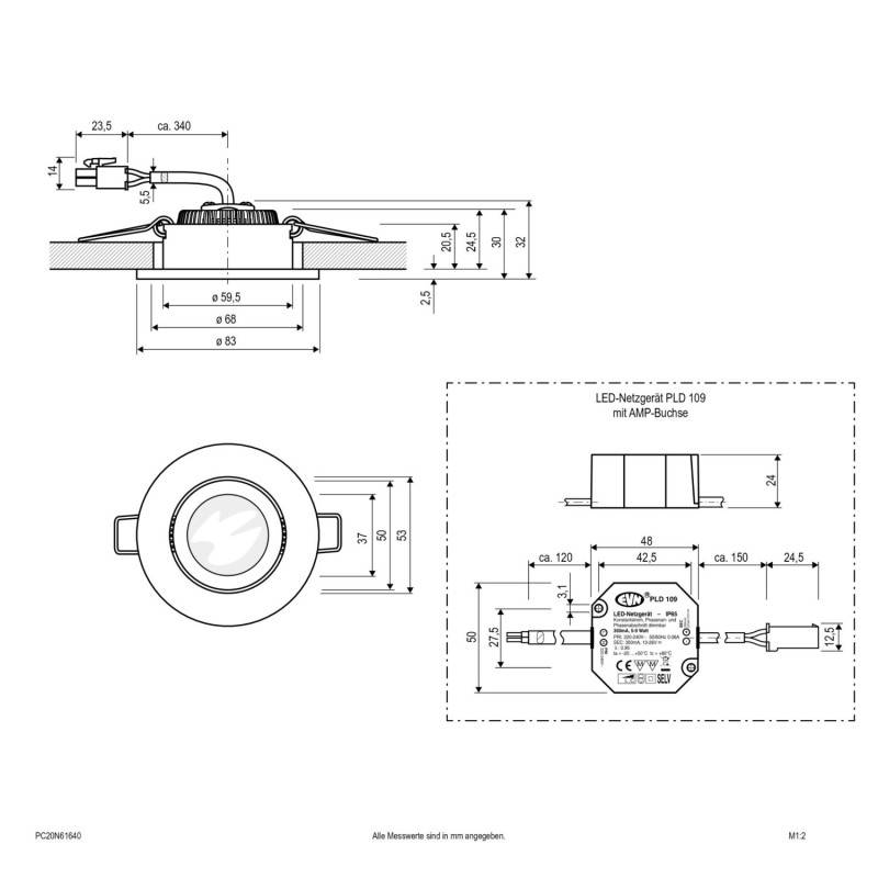 EVN Lichttechnik LED-Deckenleuchte PC20N61640