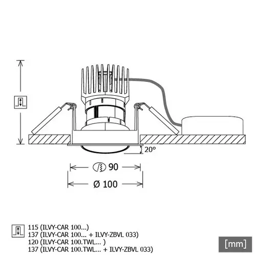 LTS Licht&Leuchten LED-Einbaustrahler ILVY-CAR100 #658436 LTS Licht&Leuchten LED-Einbaustrahler ILVY-CAR100 #658436