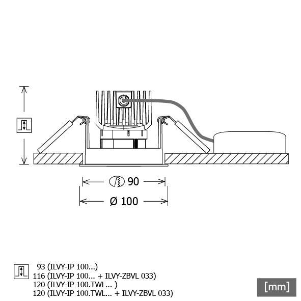 LTS Licht&Leuchten LED-Downlight ILVY-IP100.930.50ws