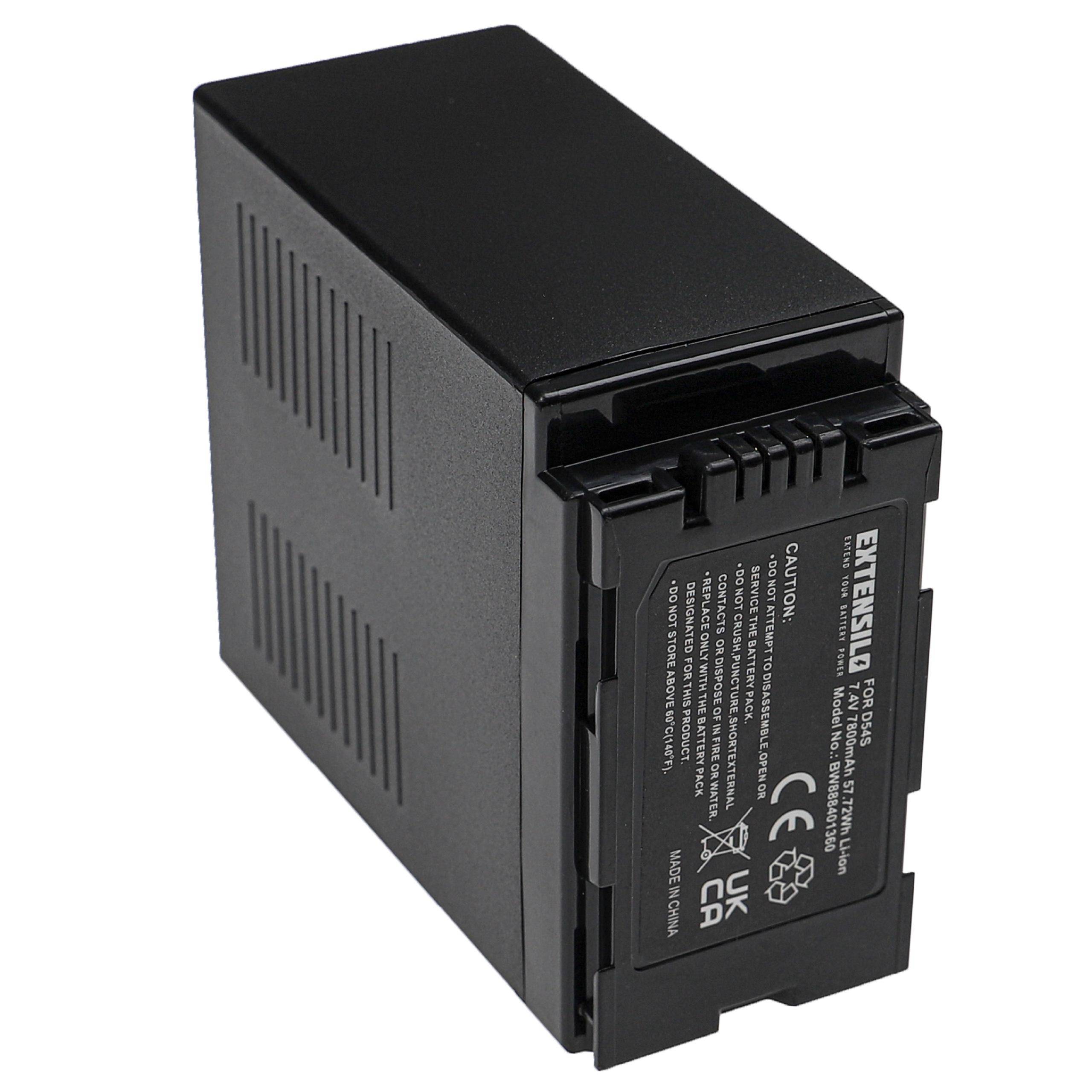 EXTENSILO Akku kompatibel mit Panasonic NV-DS88, NV-DS8, NV-DS99, NV-DS89, NV-DS990, NV-DS77 Videokamera Camcorder (7800 mAh, 7,4 V, Li-Ion)