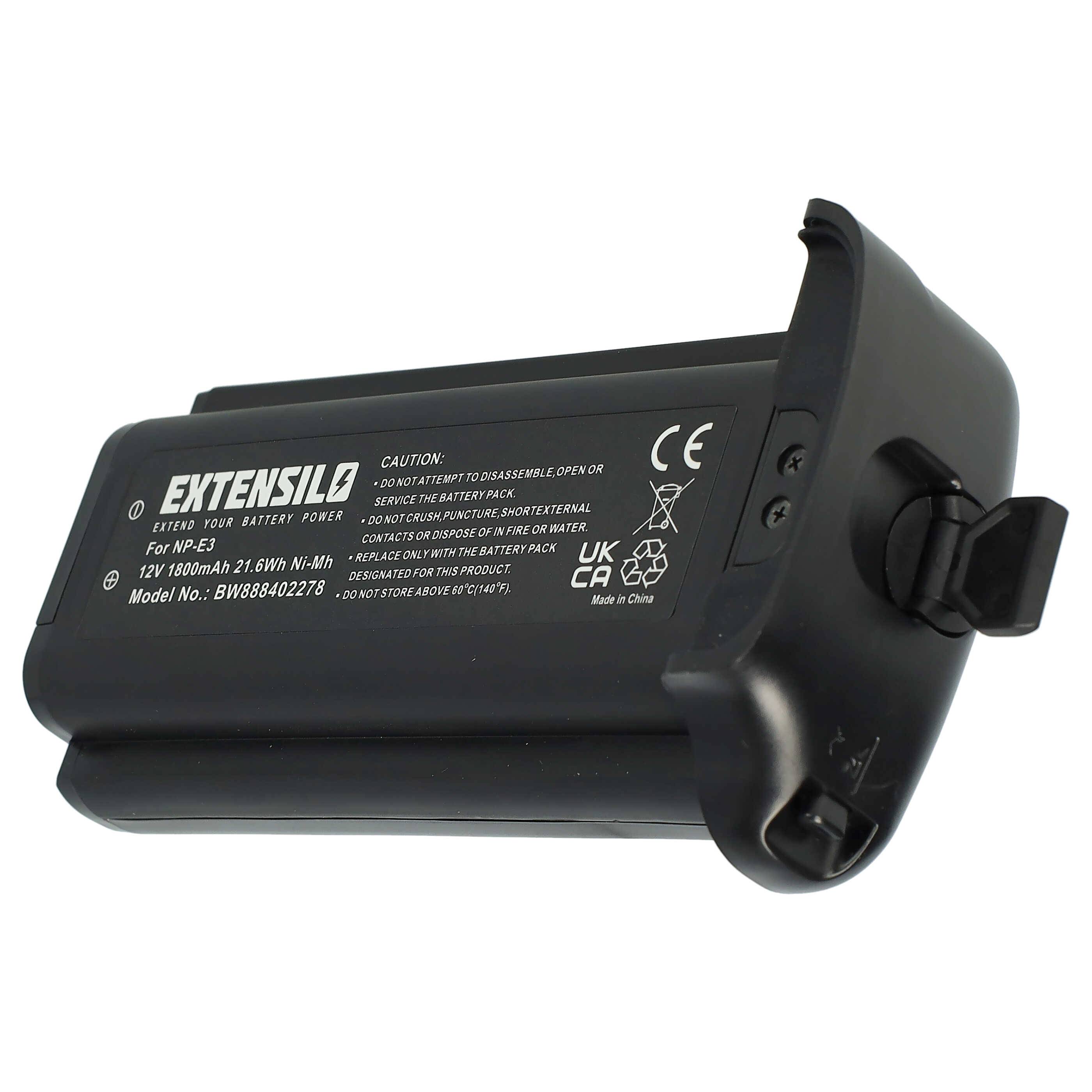 EXTENSILO Akku Ersatz für Canon 7084A002, 7084A001, NP-E3 für Kamera (1800 mAh, 12 V, NiMH)