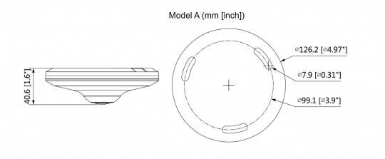 Dahua - HAC-EW2501P - HDCVI - Fisheye, - 5 MP/Starlight - 1,4mm panorama fix Objektiv - Max. IR Reichweite ~10m - 25fps