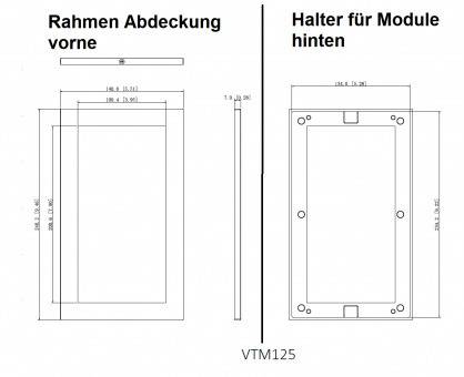 Dahua - VTM125 - 2 Modul Rahmen, - Rahmen für VTM127 - Material: Aluminium - 2 Komponenten, Rahmen für Abdeckung, Halte