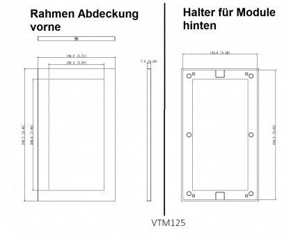 Dahua - VTM125 - 2 Modul Rahmen, - Rahmen für VTM127 - Material: Aluminium - 2 Komponenten, Rahmen für Abdeckung, Halte