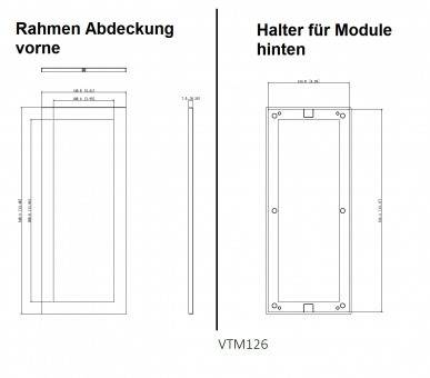Dahua - VTM126 - 3 Modul Rahmen, - Rahmen für VTM128 - Material: Aluminium - 2 Komponenten, Rahmen für Abdeckung, Halte