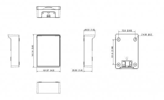 Dahua - VTM05R - Aufputz Regendach VTO2202, - Aufputz Regendach für VTO2202 - Material: Aluminium - Abmessung (HxBxT):
