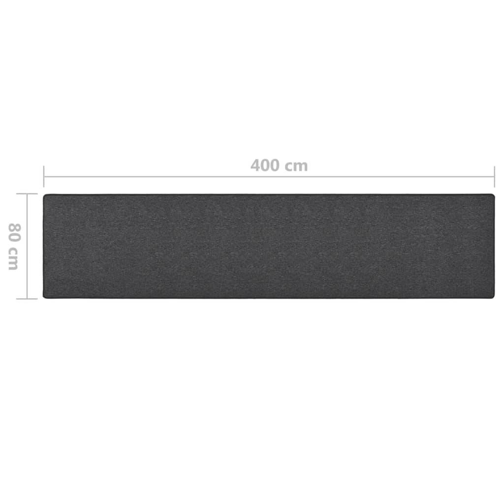 vidaXL Teppichläufer Anthrazit 80x400 cm